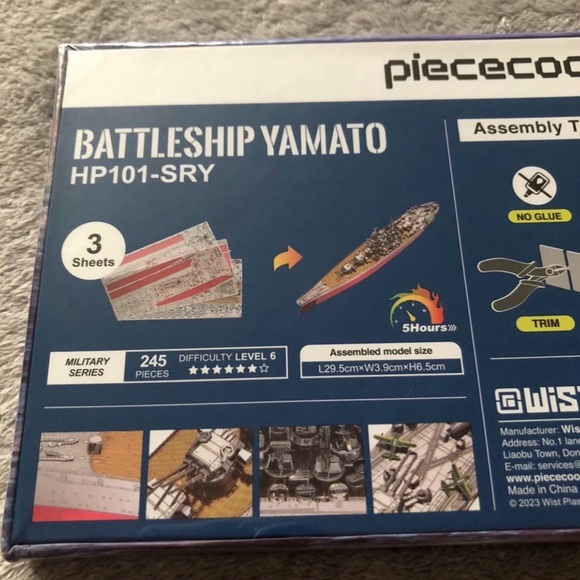 Piececool 3D Metal Puzzle Military Watercraft,Yamato Battleship Building Kit - Picture 6 of 14
